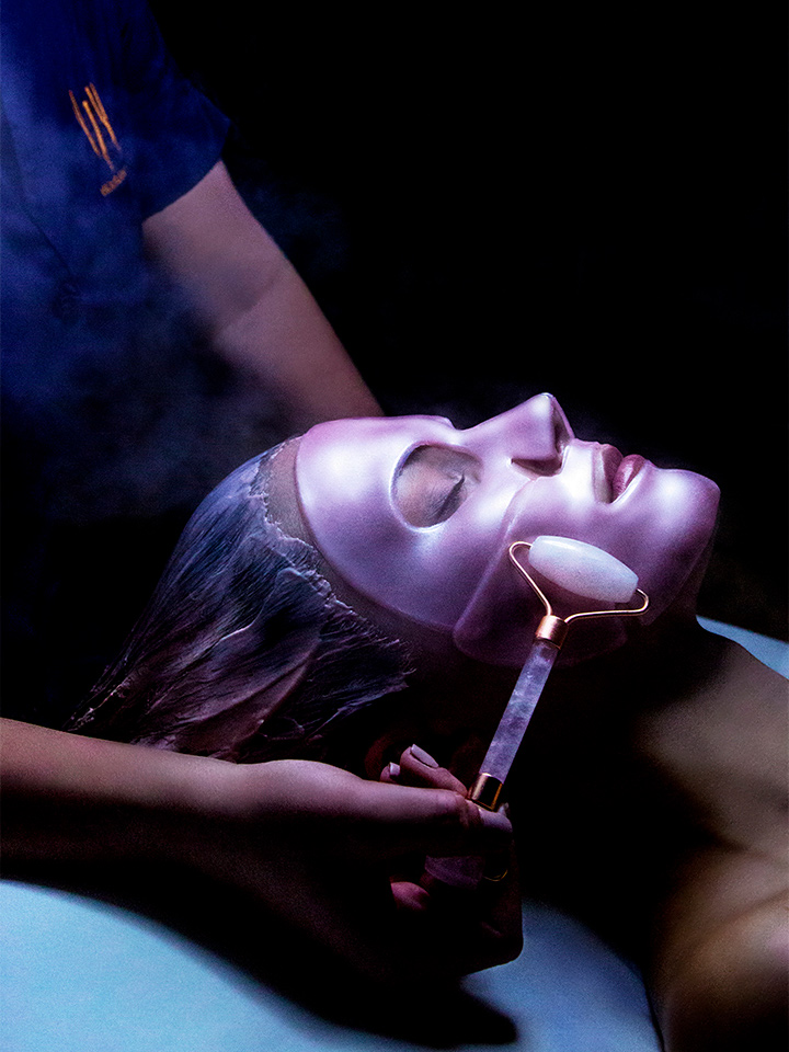 woman getting a facial